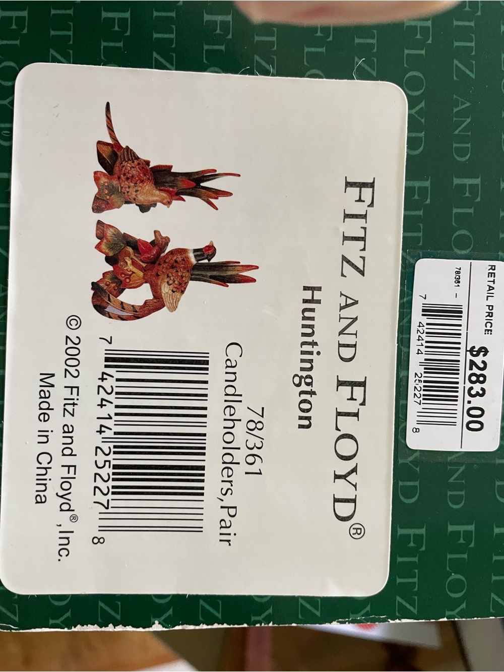 Fitz and Floyd Ceramic Huntington Pheasant pair  warm Autumn colors - Picture 7 of 7